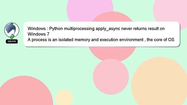 Windows : Python multiprocessing apply_async never returns result on Windows 7 смотреть онлайн