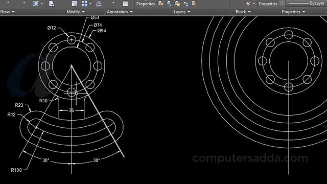 AutoCAD 2D Practicals in Telugu || #4 || ||www.computersadda.com || смотреть онлайн