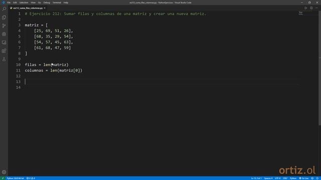 Python - Ejercicio 212: Parte 1/2: Sumar Filas y Columnas de una Matriz y Crear Matriz Resultante смотреть онлайн