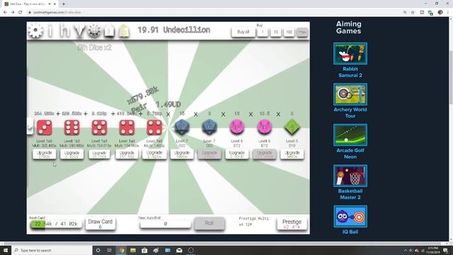 Playing Idle Dice on coolmathgames.com until my entire deck is gilded смотреть онлайн