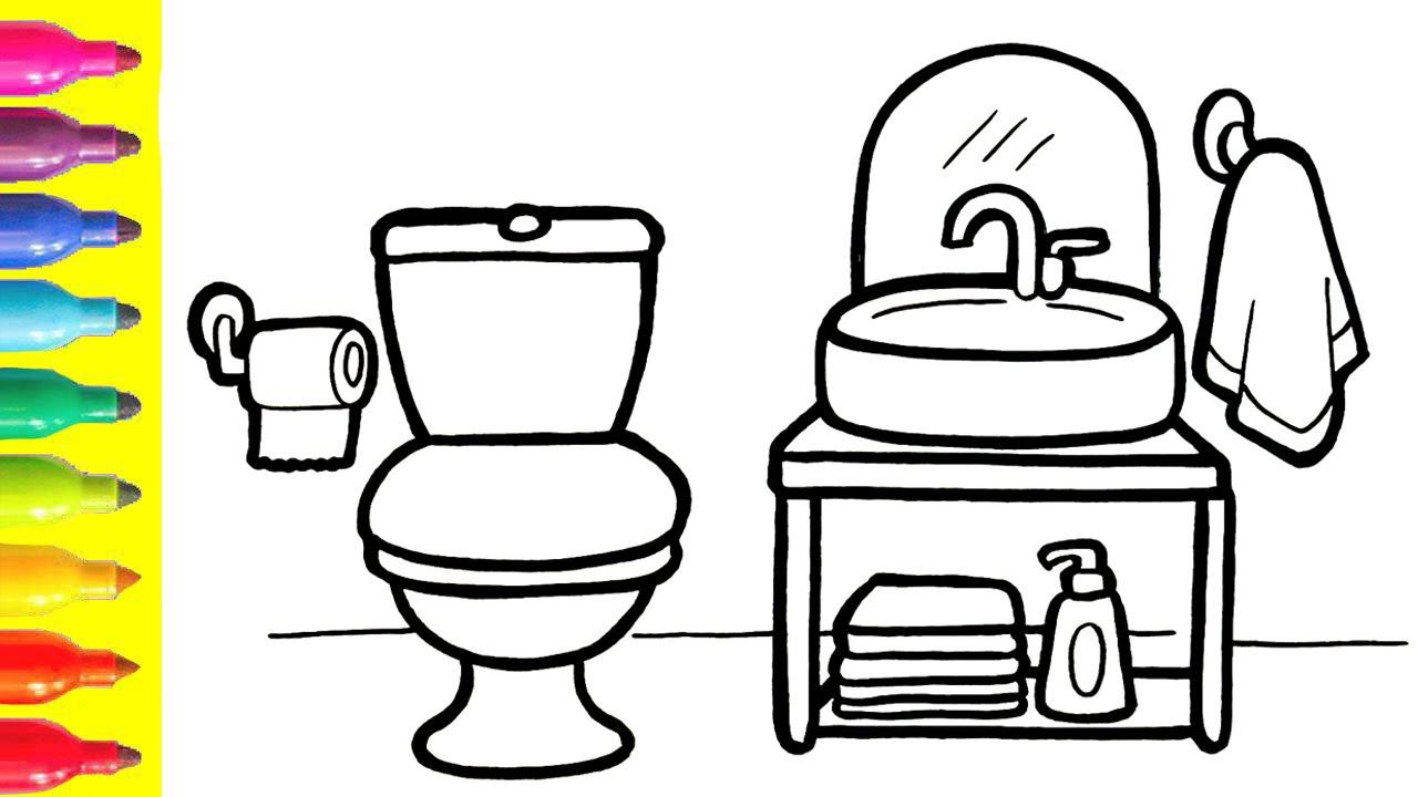 Bolalar Uchun Hammomni Qanday Chizish Kerak/How To Draw A Bathroom For Children