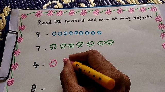 online classes-read the number and draw as many objects смотреть онлайн