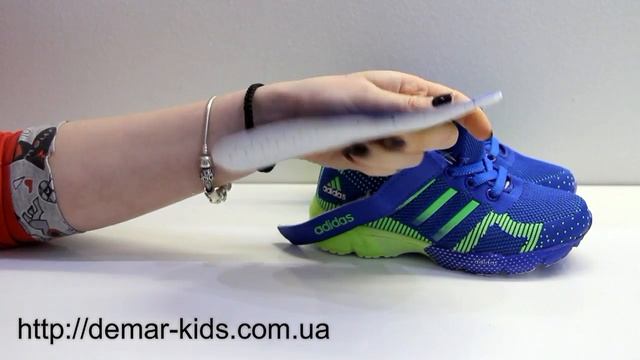 Детские кроссовки Adidas Marathon flyknit сине-зеленые (новинка 2016 ) смотреть онлайн