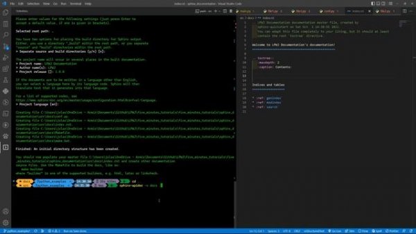 Sphinx - How to generate documentation from python doc strings - Five + Minutes on Tips and Tricks