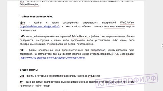 Расширения файлов электронных книг смотреть онлайн