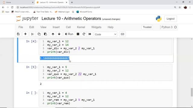 Python in 5 minutes | Lecture 10 | Arithmetic Operators смотреть онлайн