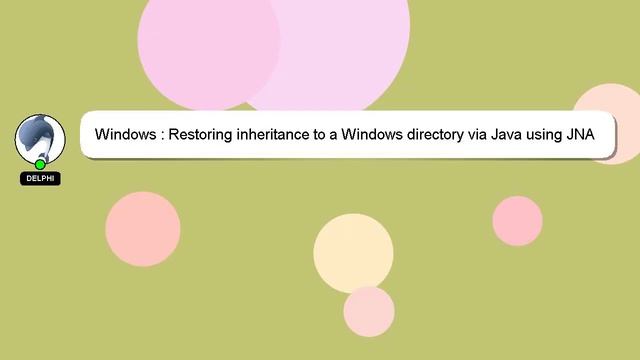 Windows : Restoring inheritance to a Windows directory via Java using JNA смотреть онлайн