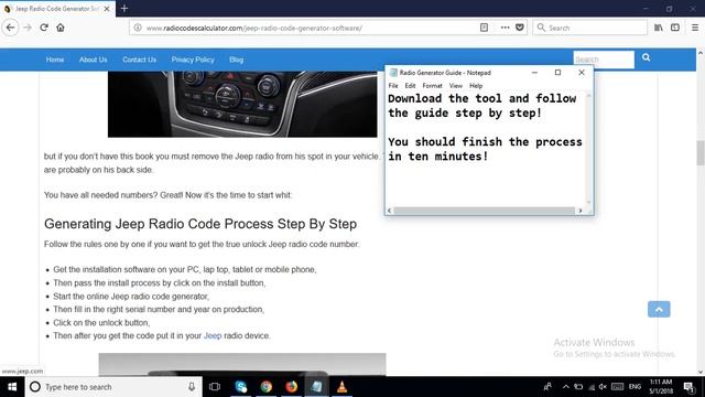 Jeep Radio Code Generator Software Tool Application смотреть онлайн