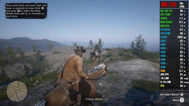 Red Dead Redemption 2 | Geforce MX150 [OC] | i5-8250U смотреть онлайн
