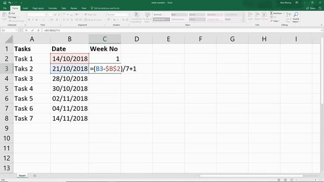 Excel Formula - Find the Week Number from any given Date смотреть онлайн