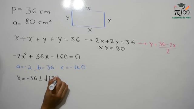 Si el perímetro de un rectángulo son 36 cm y el área 80 cm² ¿Cuáles son sus dimensiones? смотреть онлайн