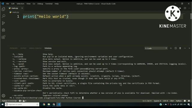 Installing VS Code, Python & writing hello world Python code _ Python Tutorial #1 Part 2 смотреть онлайн