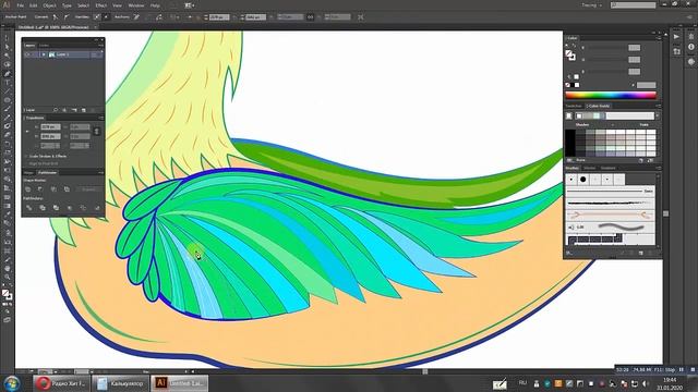 Vector drawing, Adobe Illustrator SS, vector drawing fast, child's drawing, rooster drawing смотреть онлайн