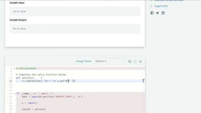 Hackerrank Python | Challenge #25 | Capitalize! смотреть онлайн