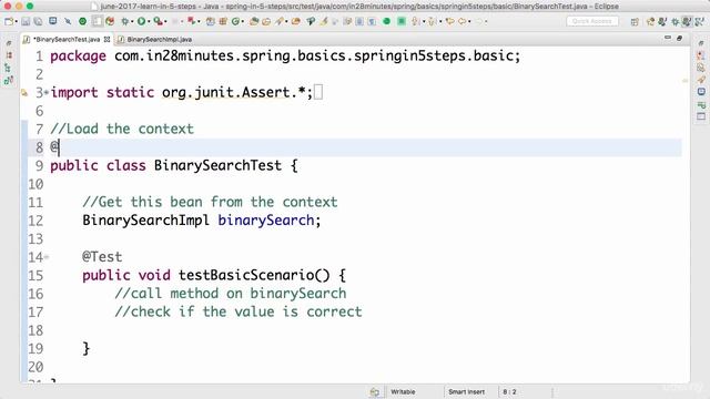 Spring framework Tutorial (063 Step 27 Spring Unit Testing with a Java Context) смотреть онлайн