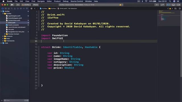 SwiftUI and Firebase tutorial, coffee App 4 of 51 creating drink object смотреть онлайн