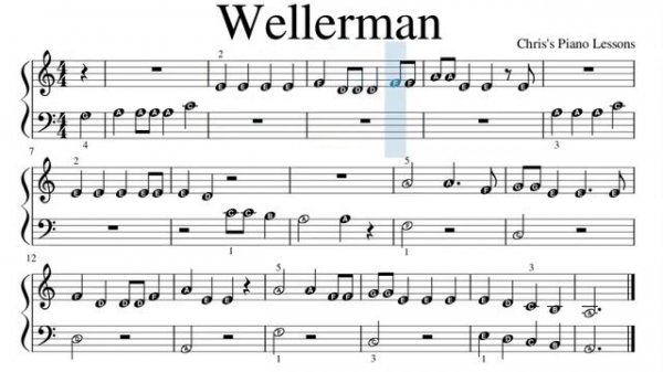 Wellerman - Easy Piano Sheet Music With Note Letters