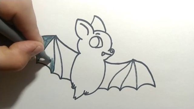Как нарисовать летучую мышку смотреть онлайн
