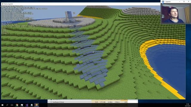 Воксельный движок на C# + OpenGL, автоматическое растекание воды