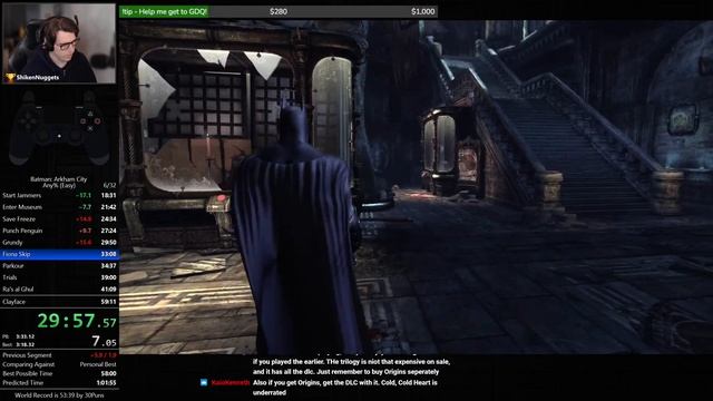 Batman: Arkham City Speedrun (Any%) in 58:57 [obsolete] смотреть онлайн