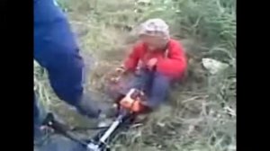 Мелкий заводит газонокасилку