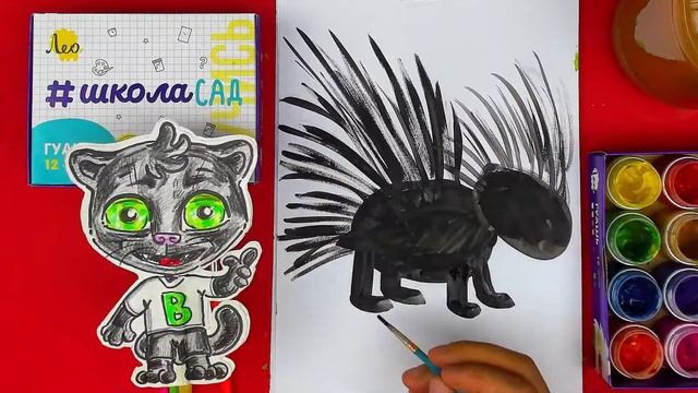 Как нарисовать ДИКОБРАЗ - Уроки рисования для детей - Большое сафари смотреть онлайн