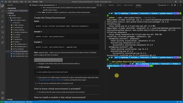 Python Beginner Tutorial - 11. Virtual Environments (venv) смотреть онлайн
