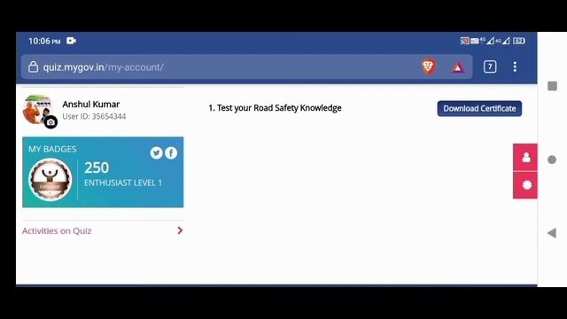 Government के 2 Certificate Free Download करें | Road Safety Quiz Free Certificate смотреть онлайн