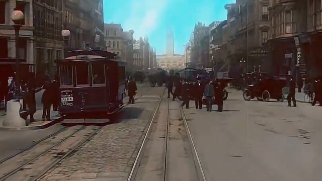 Сан-Франциско 1906  в цвете с добавленным звуковым оформлением