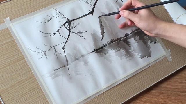 Chinese Ink Painting - Quick Draw by Ink | Art Trick смотреть онлайн
