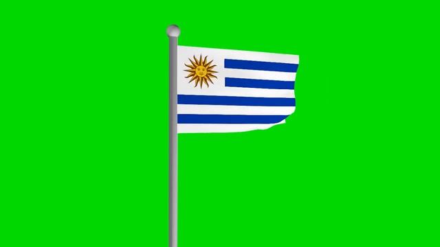Флаг Уругвая хромакей футаж | Flag Uruguay chromakey footage смотреть онлайн