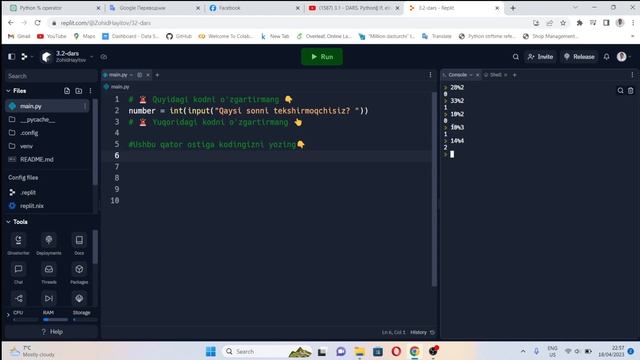 3.2 - DARS. Python || Topshiriq. Sonning juft yoki toqligini aniqlovchi dastur yaratish смотреть онлайн