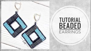 #МК - Серьги ромбы вышитые стеклярусом | #Tutorial - Diamond earrings embroidered with glass beads