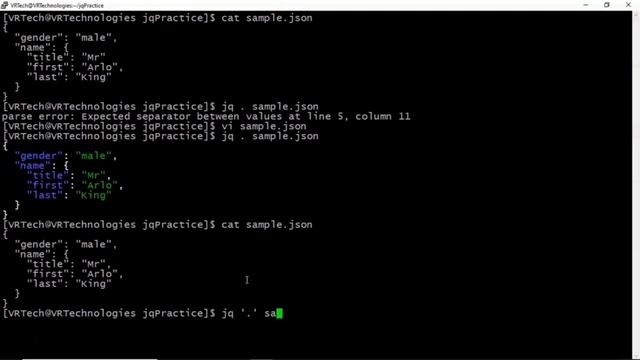 Section-3: Video-2 : Identity & Field Filters | Jq Command to Parse JSON Data | VRTechnologies смотреть онлайн