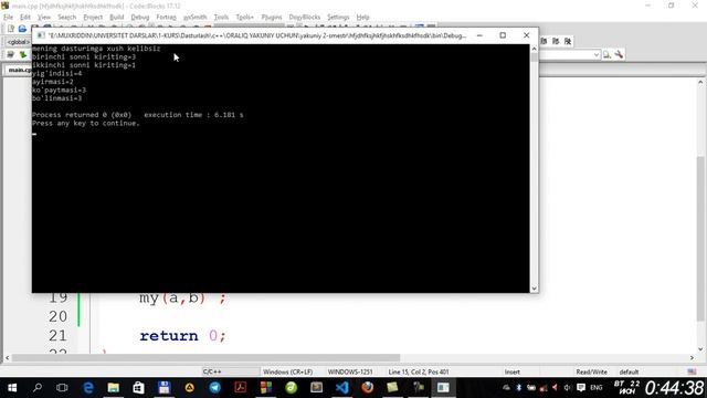 C++ dasturlash tilida fungsiyadan foydalanish kalkulator dasturini yaratish смотреть онлайн