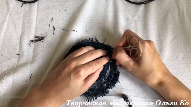 Подушка «Сова» из старых джинсов