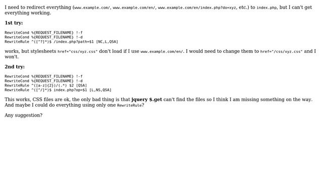 Webmasters: htaccess Redirect everything to index.php little trouble смотреть онлайн