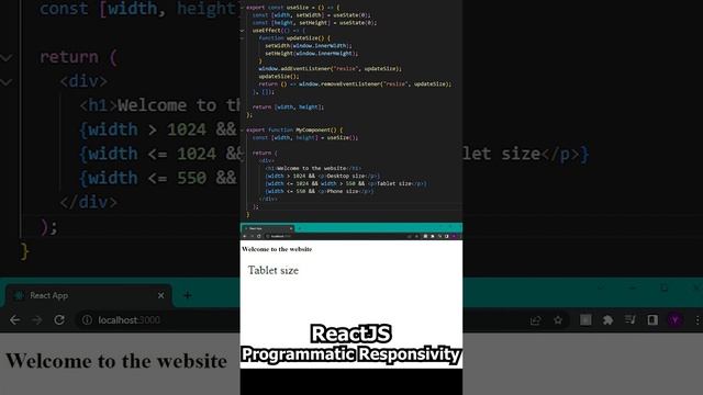 ReactJS Programmatic Responsivity (render based on window size) #reactjs #tutorial #programming смотреть онлайн