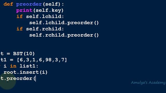 Python Program To Implement Binary Search Tree | Program 4 | Pre-Order Traversal Algorithm смотреть онлайн
