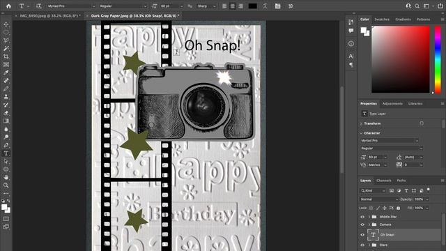 Lesson 07 - Photoshop Scrapbooking - Birthday Card смотреть онлайн