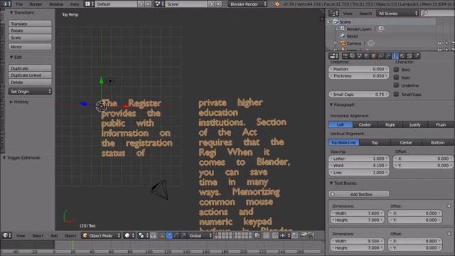 Horizontal Scrolling Text in Blender #5 Paragraph and Text box смотреть онлайн