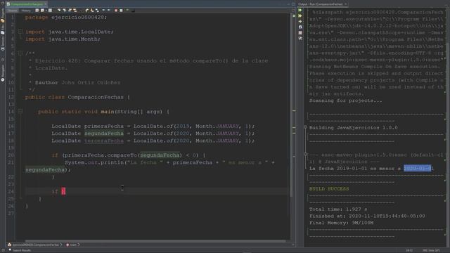 Java Ejercicio: 428 Comparar Dos Fechas (LocalDate) y Determinar Cuál es Mayor, Menor o Igual смотреть онлайн