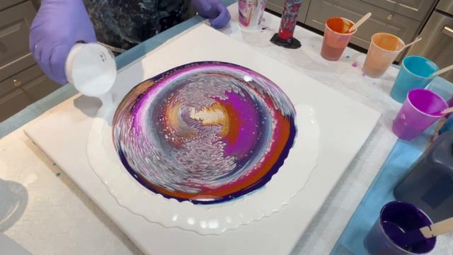 Must See Violet Explosion! - Galaxy Pour With MIX - Acrylic Pour смотреть онлайн