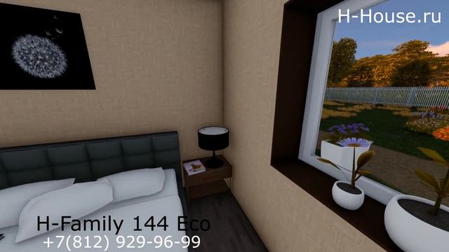 Простой одноэтажный дом. Индивидуальный проект под заказ. H Family 144 Eco. смотреть онлайн