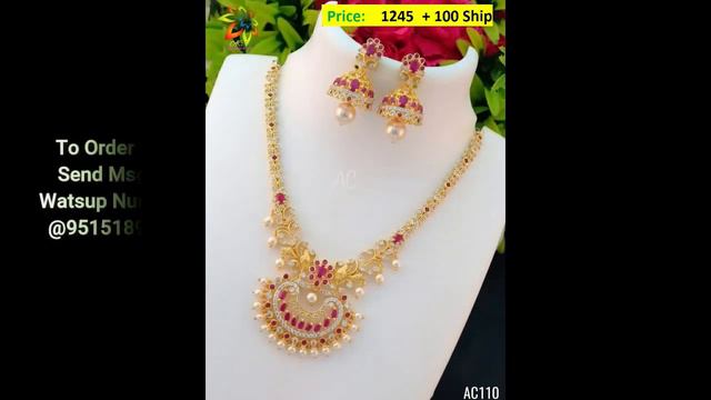 AD Necklace,AD Haram,AD Bangles Collections with Prices Part-100 смотреть онлайн