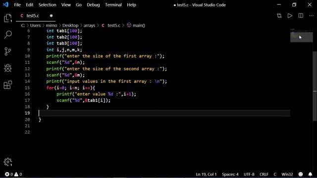 Arrays Test 5: merge two arrays of same size sorted in decending order. смотреть онлайн