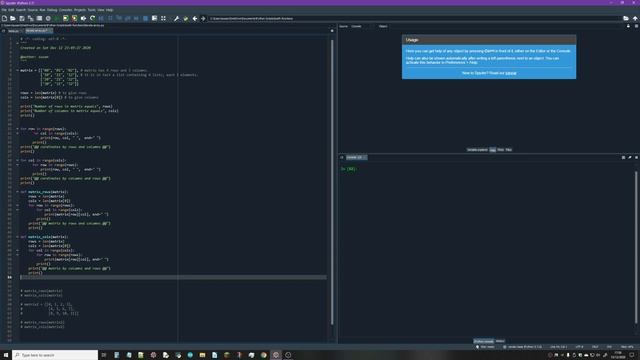 Iteration of matrices in python 3x. смотреть онлайн