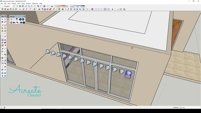 Sketchup interior design #45 How to make a living room and enscape render смотреть онлайн