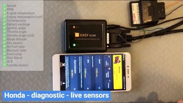 [EASYSCAN] HONDA Diagnose live sensors - Easyscan All in one motorbike diagnostic tool - All brands смотреть онлайн