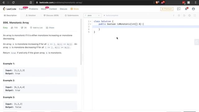 Monotonic Array | Leetcode #896 | Easy смотреть онлайн